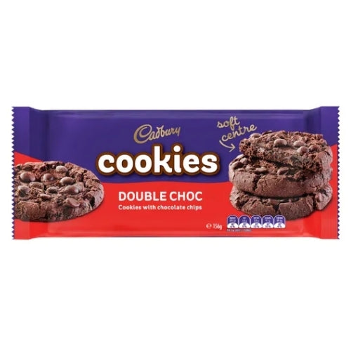 CADBURY COOKIES DOUBLE CHOC CHIP 156G