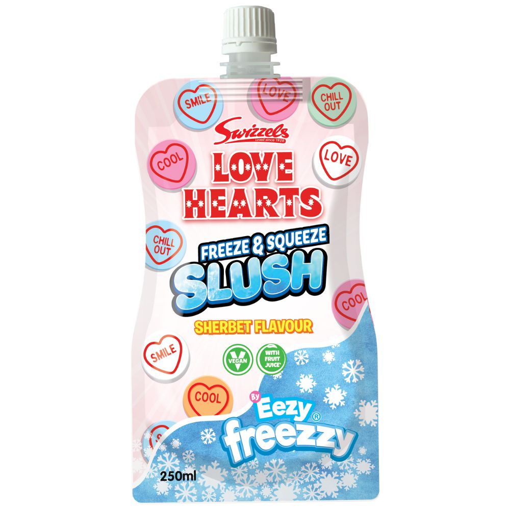 FREEZE & SQUEEZE SLUSH LOVE HEARTS SHERBET FLAVOUR 250ML