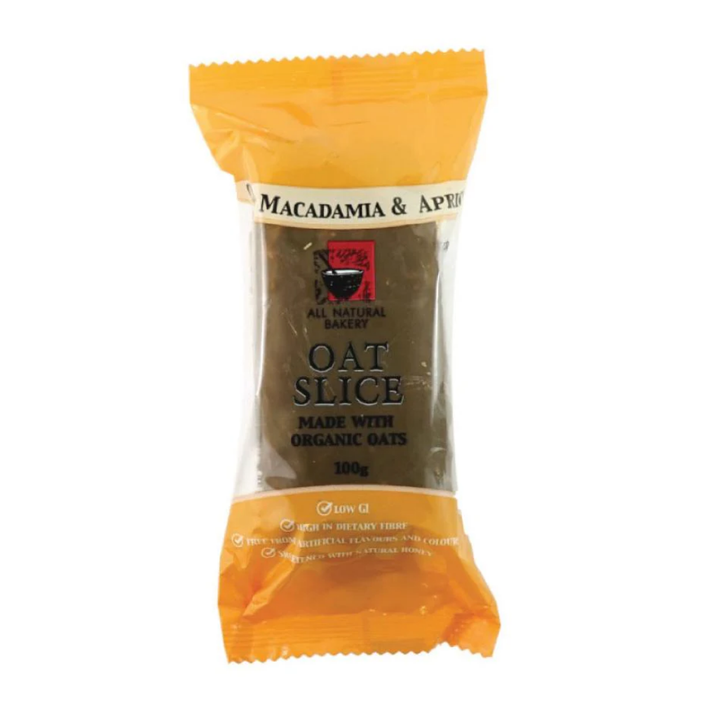 OAT SLICE CAROB MACADAMIA & APRICOT 100G