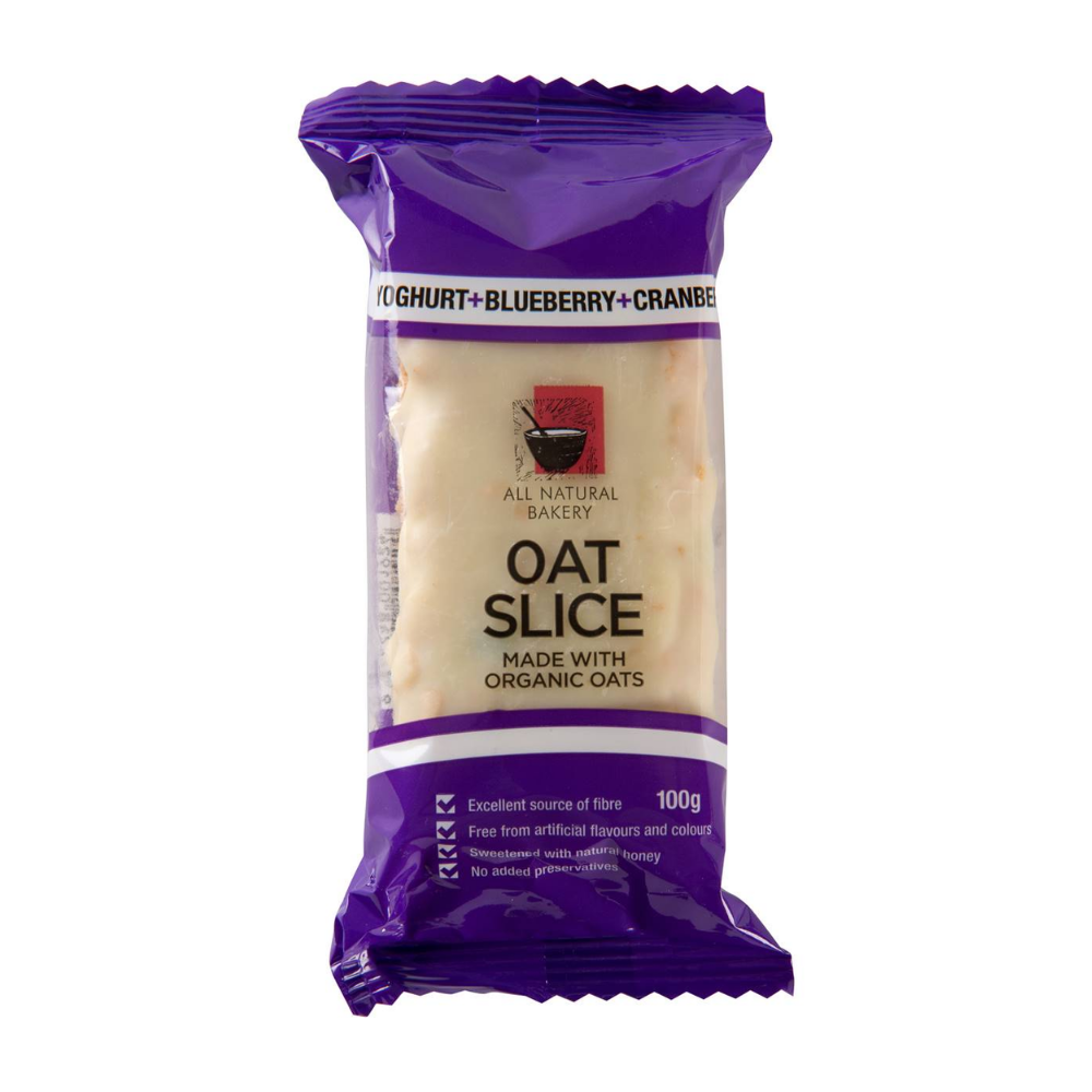 OAT SLICE YOGHURT BLUEBERRY & CRANBERRY 100G