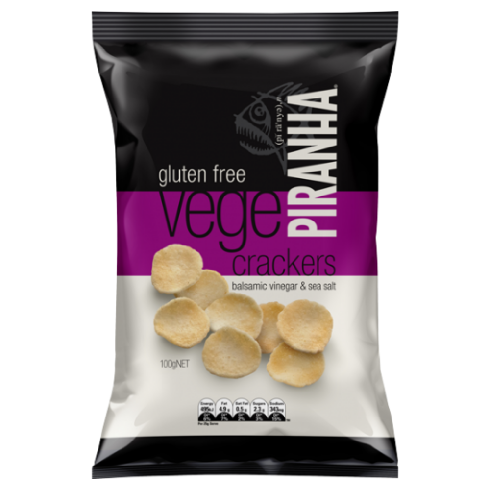 PIRANHA VEGE BALSAMIC VINEGAR & SEA SALT 100G