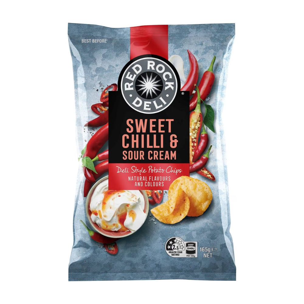 RED ROCK SWEET CHILLI & SOUR CRM 165G