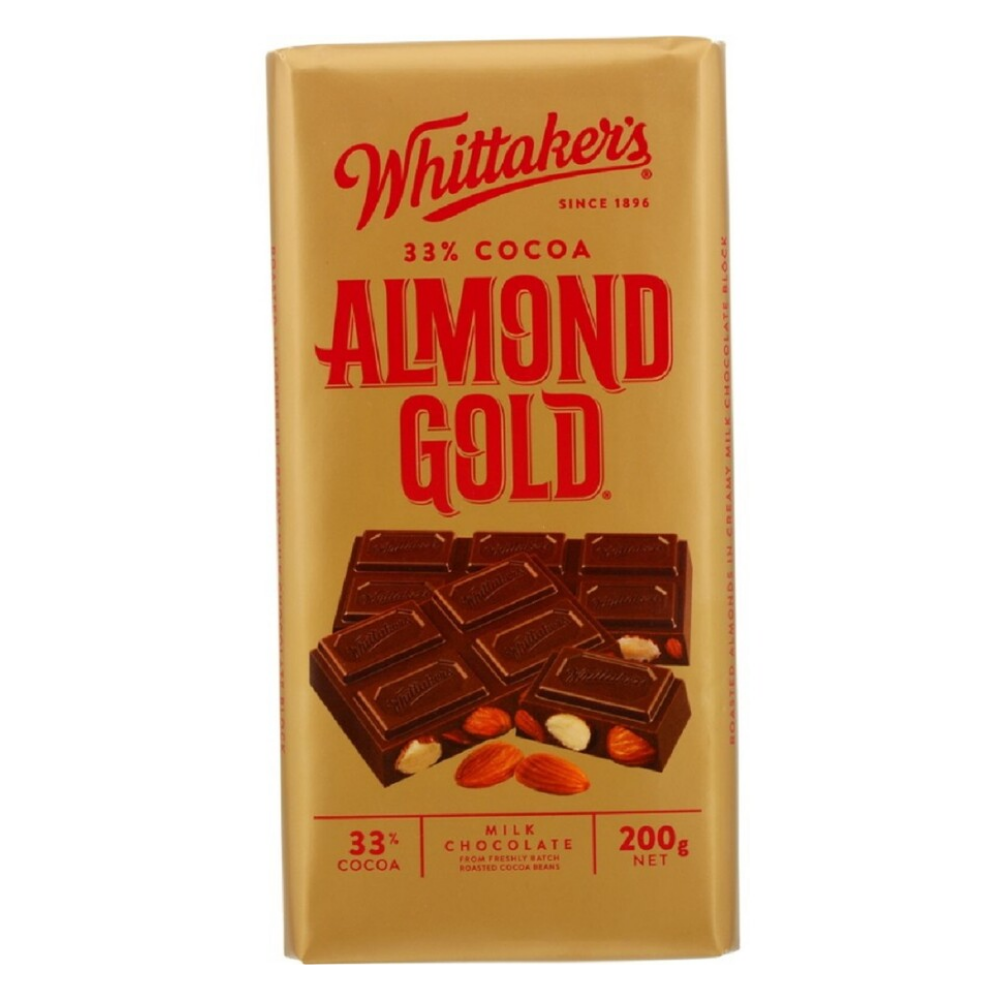 WHITTAKER'S BLOCK ALMOND GOLD 200G