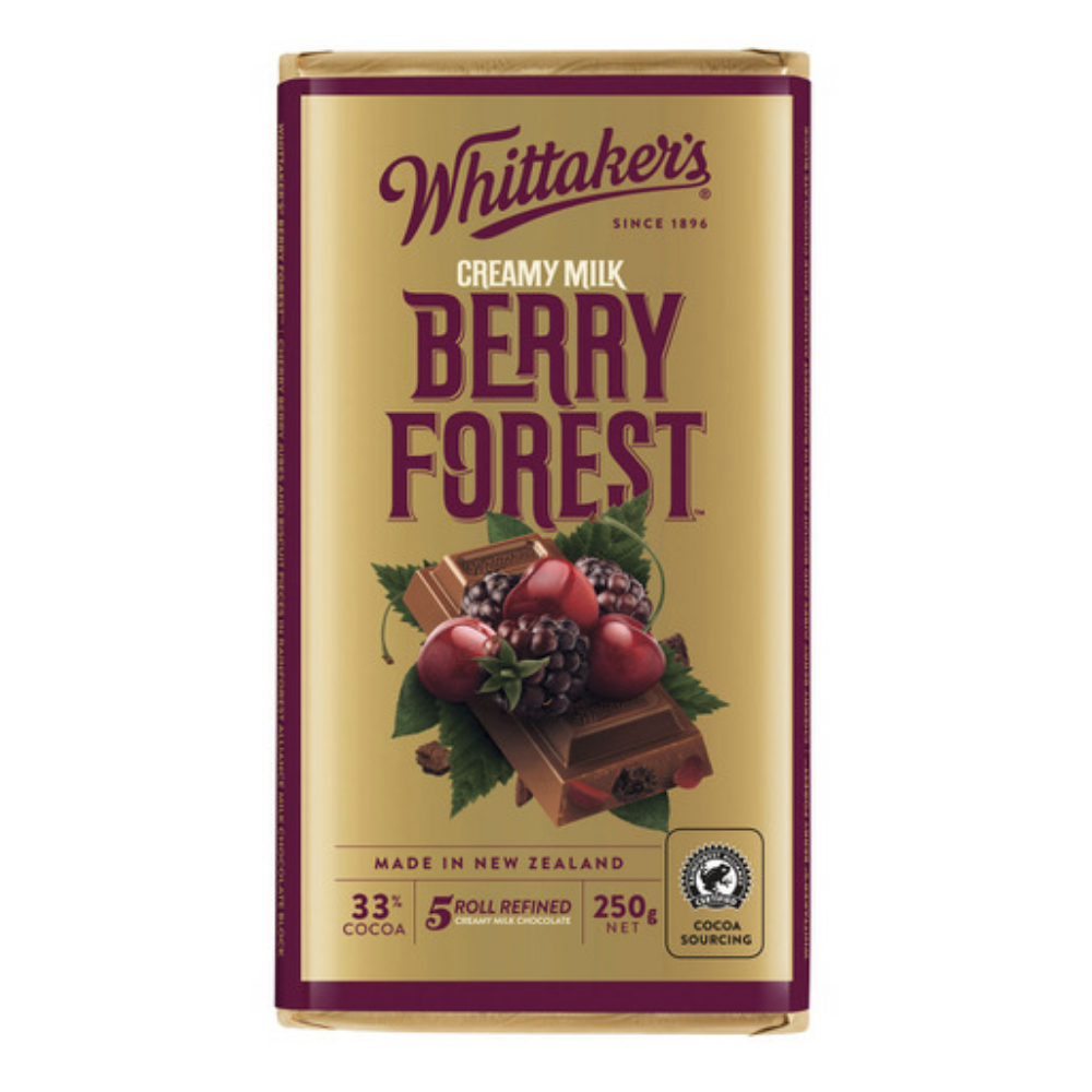WHITTAKER'S BLOCK BERRY FOREST 250G