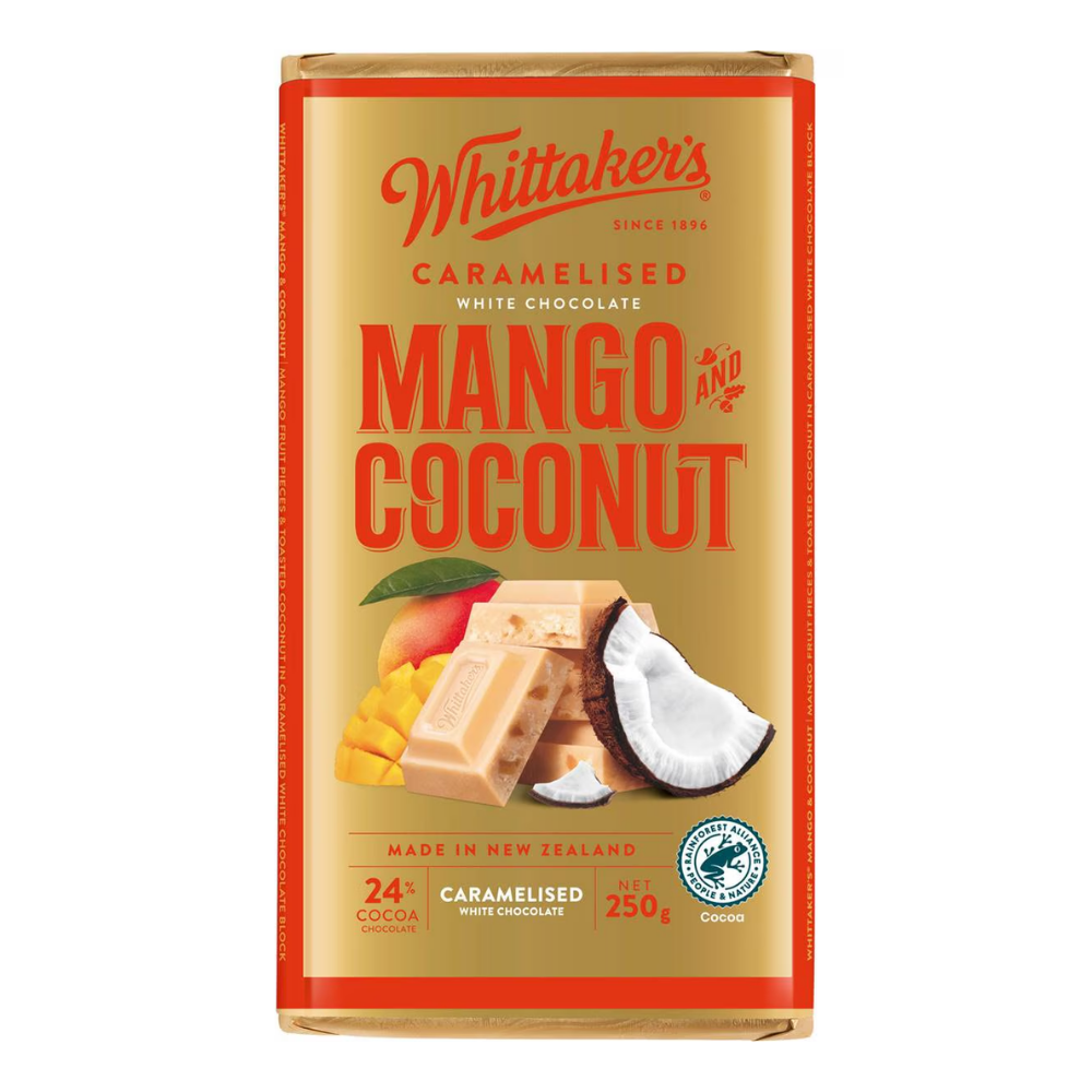 WHITTAKER'S BLOCK MANGO COCONUT 250G