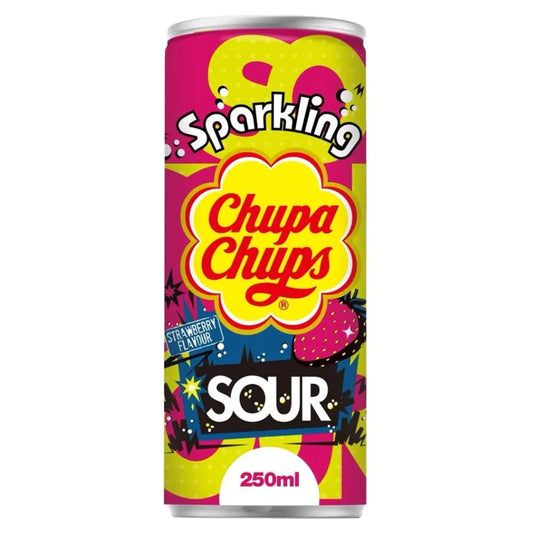 CHUPA CHUPS SPARKLING SOUR STRAWBERRY DRINK 250ML