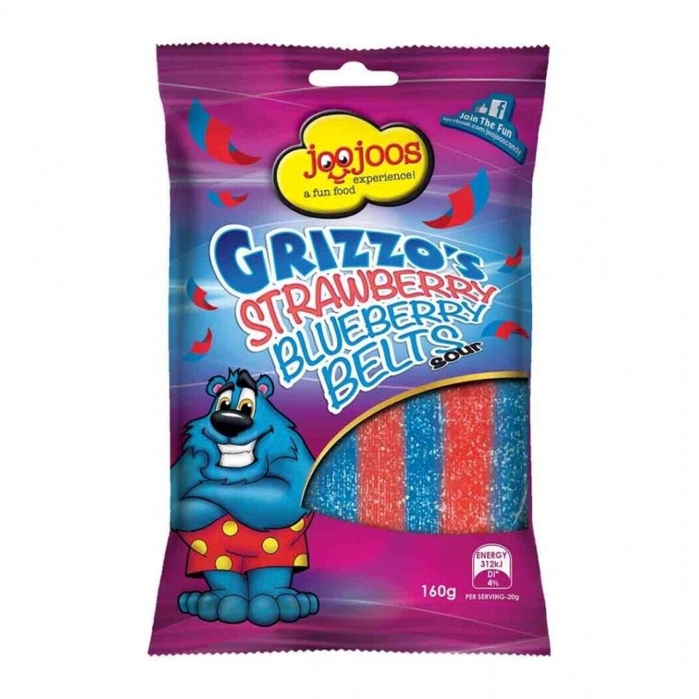 JOOJOOS GRIZZO'S STRAWBERRY BLUEBERRY BELTS 160G