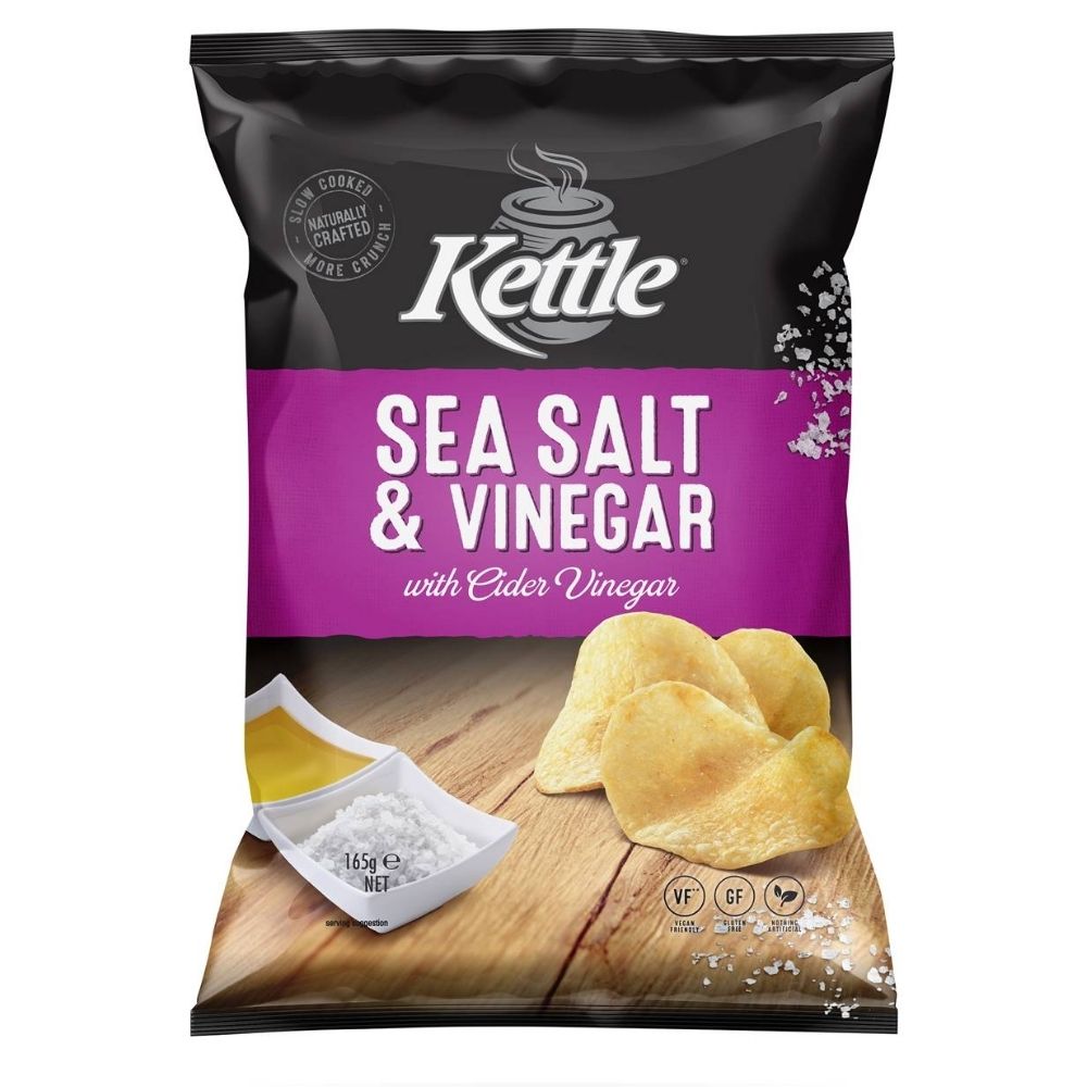 KETTLE SEA SALT & VINEGAR 165G