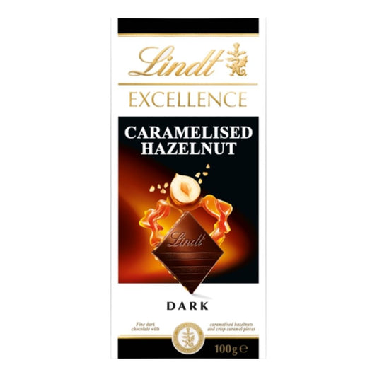 LINDT EXCELLENCE CARAMELISED HAZELNUT 100G