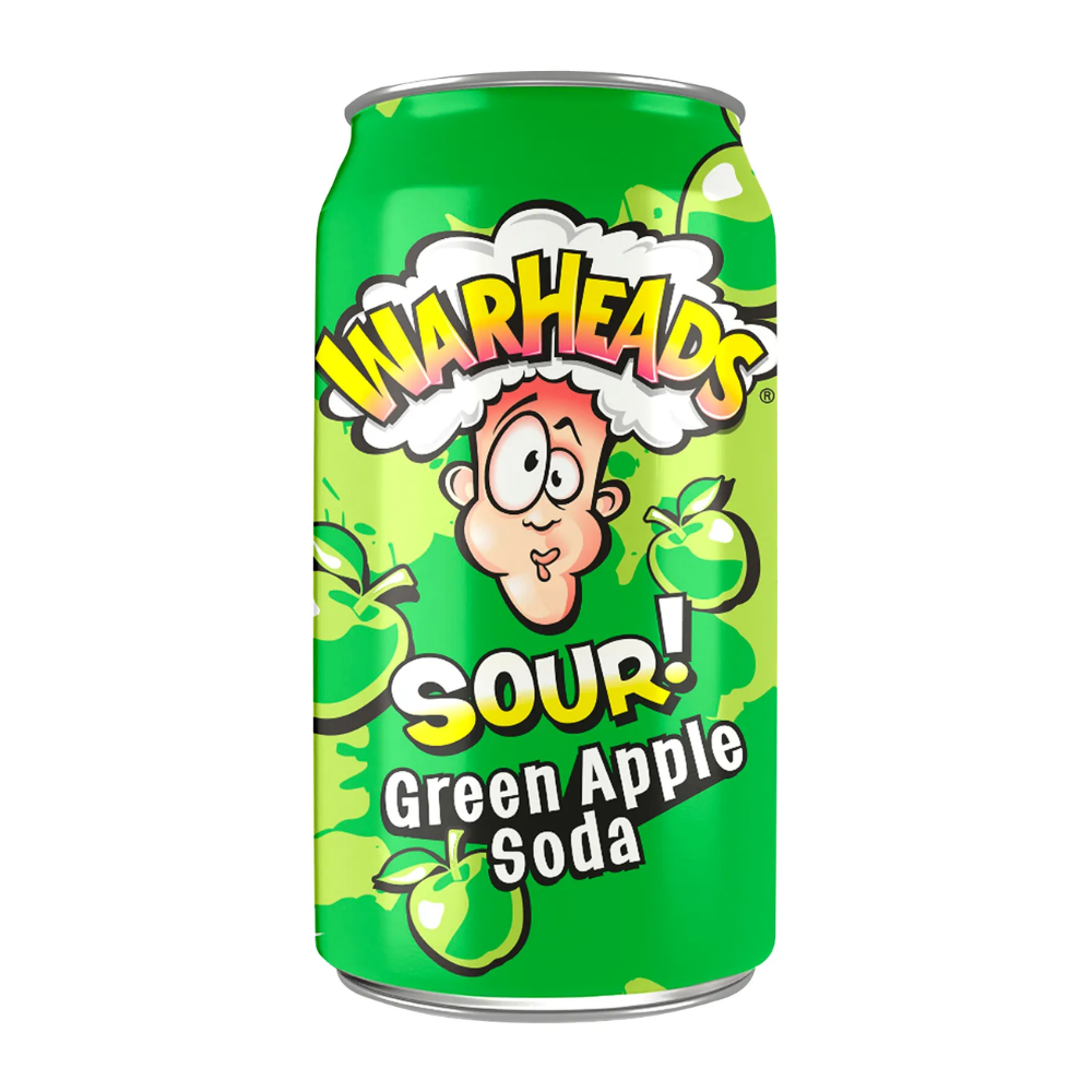 WARHEADS GREEN APPLE SODA 355ML
