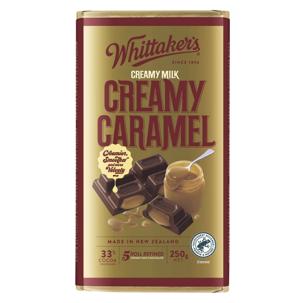 WHITTAKER'S BLOCK CREAMY CARAMEL 250G