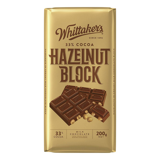WHITTAKER'S BLOCK HAZELNUT 200G