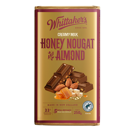WHITTAKER'S BLOCK HONEY NOUGAT ALMOND 250G