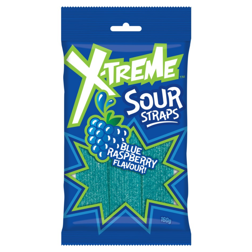 XTREME SOUR STRAPS BLUE RASPBERRY 160G