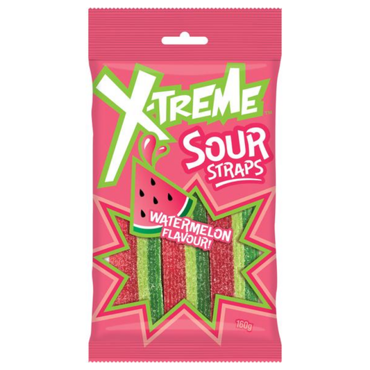 XTREME SOUR STRAPS WATERMELON 160G