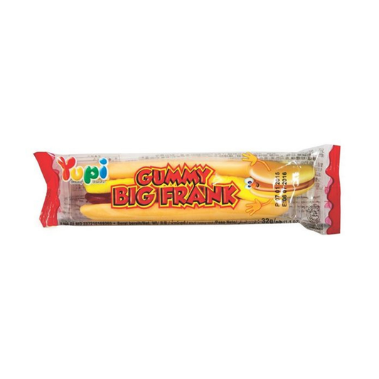 YUPI GUMMY BIG HOT DOG FRANKFURTER 32G