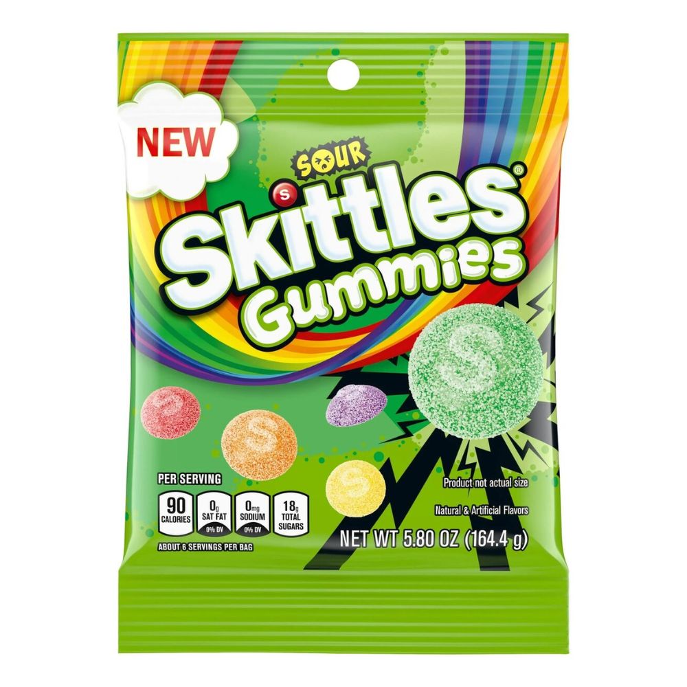 Skittles Sour Gummies Bag 164.4G